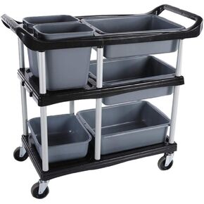 Storage Cart 3 Tier Heavy Duty Commercial Grade Utility Cart,Carts with Wheels,Multi-Function Mobile Shelving Unit Organizer for Hotel,Restaurant,Kitchen, Bedroom,Laundry Room