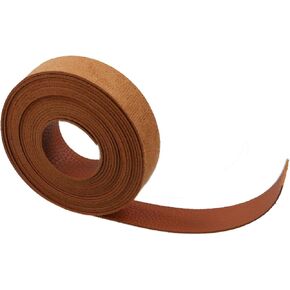 1 Roll Leather Strip, 1 inch Wide 177 inches Long Brown Matte Leather Straps Belt Strips Wrap Single Sided Flat Cord for DIY Arts & Craft Projects, Jewelry, Bag Accessories