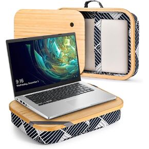 Lap Desk, Bamboo Lap Desk with Storage, Cover Removable Lap Desk for Lap, Computer Laptop Stand on Lap, Work on Bed or Couch, Write or Draw on Your Lap in Kuwait