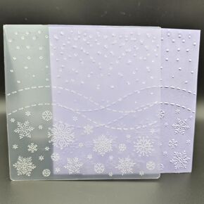 Plastic Embossing Folder 6x6 Inch Christmas Snowflakes Pattern Paper Crafts Plastic Textured Impressions for Card Making Scrapbooking