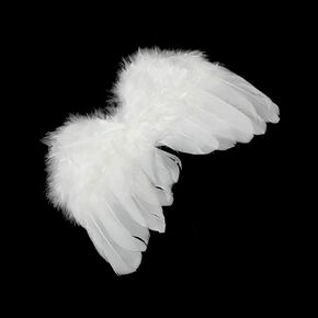 GSHLLO 5 Pcs Mini White Angel Feather Wings for Crafts Christmas Tree Decor Wedding Prop