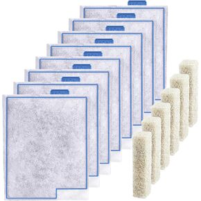 Large Filter Cartridges Replacement Compatible with Aqueon QuietFlow Filter LED PRO Size 20,30,50,75/Power Filter Size 20,30,50,55/75, E Internal Size 40 and Canister Filter (8+6 Pack Filter Pads)