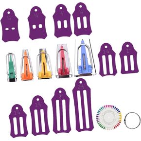 ARTIBETTER 16pc Quilting Sewing Tool Set Bias Tape Maker Fabric Binding Tool for Fabric Markers Bias Tape Easy to Use for Dressmaking DIY