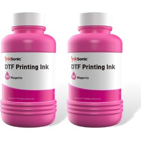 inksonic DTF Ink White 500ml ، حبر نقل DTF متميز لفيلم PET ، إعادة ملء الحبر المتوافقة مع جميع طابعة DTF (White ، 2 * 250ml)