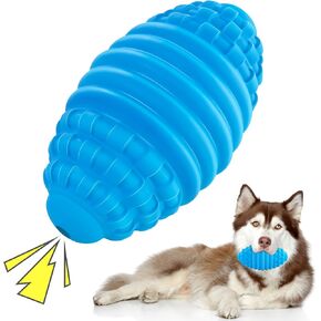 Tough Squeaky Dog Toys for Aggressive Chewers, Indestructible Dog Balls for Aggressive Chewers, Interactive Squeaky Balls for Dogs to Busy, Rubber Aggressive Chew Toys for Boredom