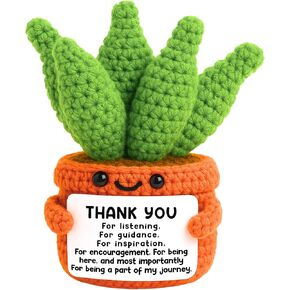 Positive Crochet Aloe Vera Emotional Crochet Plant Graduation Teacher Appreciation Thank You Gifts for Women Mom Little Reminder Inspirational Gift for Friend Coworkers Funny Sunflower