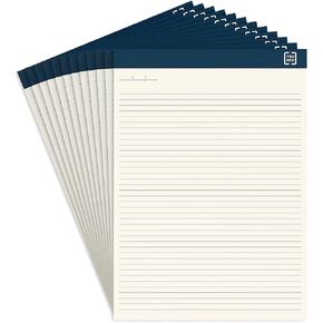 Staples TRU RED Notepads, 8.5-inch x 11.75-inch, Narrow Ruled, White, 50 Sheets/Pad, 12 Pads/Pack (TR57384)