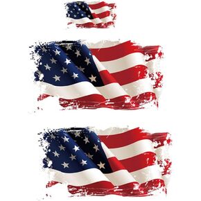 Flag Iron on Patches 3Pcs Heat Transfer Stickers for Jeans T-Shirt Sweatshirt Sweater Caps Backpacks Decorations Women Men Kids Large and Small Decals DIY A-Level Washable Waterproof Patches