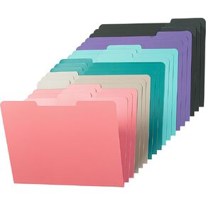 Mr. Pen- Poly File Folders with Tabs, 1/3 Cut Tab, 18 Pack, Letter Size, 6 Different Jewel-Tone Colors, Plastic File Folders Letter Size