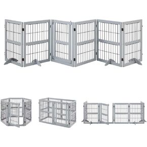 unipaws 132 "بوابة الكلب الواسعة الإضافية و Pet Playpen ، وسور الكلب طويل القامة مع المشي عبر الباب ، وحواجز الكلاب للمنزل ، والاستخدام كقطط كلاب داخلي ، قلم الأرنب ، بوابة الطفل ، رمادي