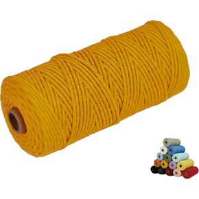Macrame Cord, 3mm x 109Yards,Colorful Cotton Cord,Natural Cotton Macrame Rope for Wall Hanging & Boho Decorations, Plant Hangers,Crafts Cord for DIY,Knitting,Beige White
