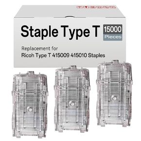 3-Pack Type T Staple Cartridge Compatible for Ricoh Type T 415009 415010 Staples Rrfills(3 Cartridges, 5,000 Staples Each)