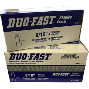 Duo-Fast 5418D 9/16-Inch by 20 Gauge 3/16 Crown Gold Staples (5,000 per Box) - Pack of 2 Boxes