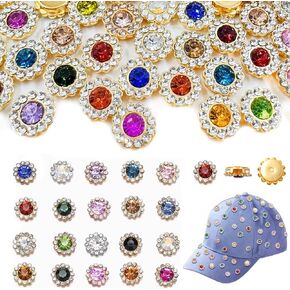 200PCS 20 Mixed Colors Sew on Crystal GlassRhinestones, with Metal Base Flower Claw Flatback for Bedazzling Clothes, Shoes, Hats, Bags,Crafts Large10mm12mm,Set for Embellishments DIY Projects