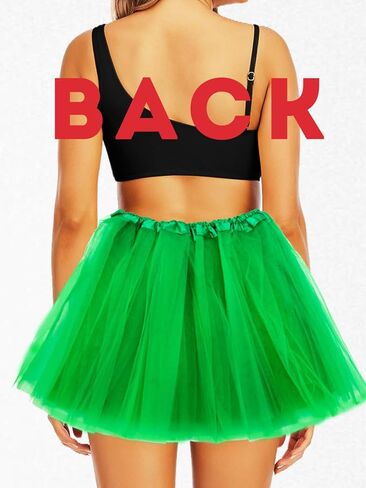 تنورة توتو للسيدات ذات طبقات من التول للرقص تنورة تنورات قصيرة للكبار تنورة توتو عباد الشمس الخضراء لزي الحفلات الأيرلندية (بوليستر، أخضر) in Kuwait
