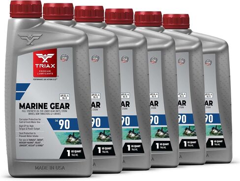 TRIAX Marine Gear Oil SAE 90 - Full Synthetic - Compatible with All Stern Drives, Bow Thrusters, and Lower Gear Units in All Boats and Jet Ski from All OEM's (1 Quart) in Saudi Arabia