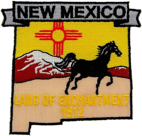 New Mexico State Shaped Map Embroidered Patch, with Iron-On Adhesive in Saudi Arabia