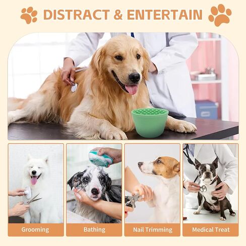Dog Lick Bowl, Anxiety Relief Slow Feeder Treat Dispenser, Silicone Anti-chocking Pet Dish, Non-Slip Dog Licking Bowl Interactive Entertainment Puzzle Toy for Small & Medium-Dark Blue in Kuwait