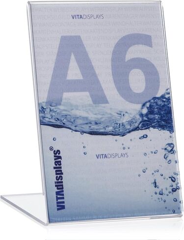 DIN Long (DL) Advertising Stand, L Stand, Table Stand as L Stand, Transparent, Made of Original Plexiglas, Pack of 5 in Saudi Arabia