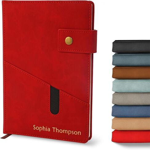 ترويج دفتر ملاحظات شخصي - A5 Lined Leather Bound Journal لكتابة النساء الرجال - دفتر Notes Executive Hardcover ، Daily Journal ، مذكرات السفر ، فكرة الهدية ، نص مخصص مع رقائق معدنية ذهبية in Saudi Arabia
