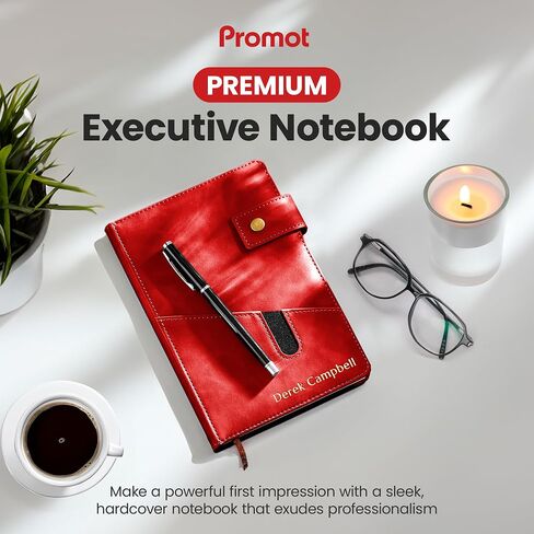 ترويج دفتر ملاحظات شخصي - A5 Lined Leather Bound Journal لكتابة النساء الرجال - دفتر Notes Executive Hardcover ، Daily Journal ، مذكرات السفر ، فكرة الهدية ، نص مخصص مع رقائق معدنية ذهبية in Saudi Arabia