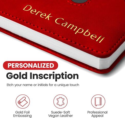ترويج دفتر ملاحظات شخصي - A5 Lined Leather Bound Journal لكتابة النساء الرجال - دفتر Notes Executive Hardcover ، Daily Journal ، مذكرات السفر ، فكرة الهدية ، نص مخصص مع رقائق معدنية ذهبية in Saudi Arabia