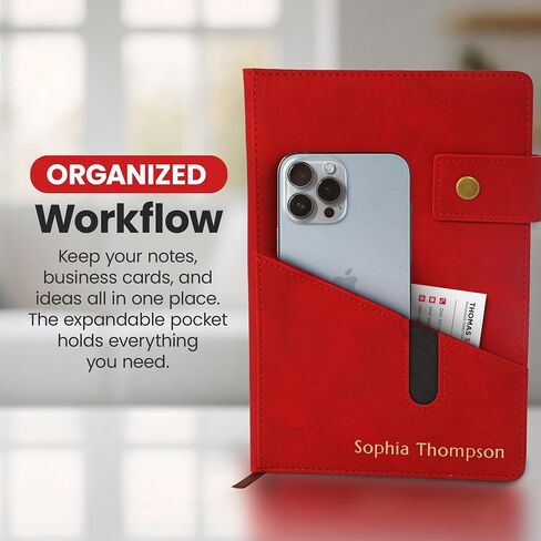 ترويج دفتر ملاحظات شخصي - A5 Lined Leather Bound Journal لكتابة النساء الرجال - دفتر Notes Executive Hardcover ، Daily Journal ، مذكرات السفر ، فكرة الهدية ، نص مخصص مع رقائق معدنية ذهبية in Saudi Arabia