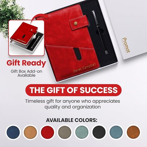 ترويج دفتر ملاحظات شخصي - A5 Lined Leather Bound Journal لكتابة النساء الرجال - دفتر Notes Executive Hardcover ، Daily Journal ، مذكرات السفر ، فكرة الهدية ، نص مخصص مع رقائق معدنية ذهبية in Saudi Arabia