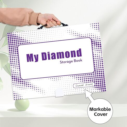 Diamond Painting Accessories Art Storage,16.2x12 inch Art Collection Book Folder, 30 High-Definition Transparent Pockets, Thickened Material (White） in Kuwait