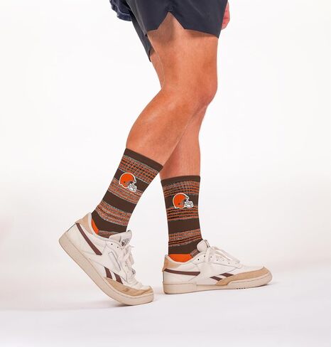 For Bare Feet NFL MIAMI DOLPHINS RMC Multi Stripe Crew Sock Team Color Large in Kuwait