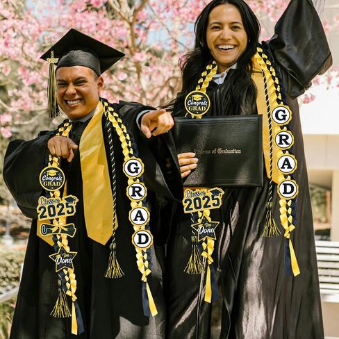 التخرج LEIS 2025 TRAGUTION TRAVERS TASSEL مع 2025 سحر ذهبي ، أموال التخرج LEIS 8 GRAGUTION PATCES STASS CORD TOSSEL FOR TRAVENTION in Kuwait