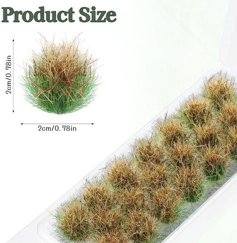 20 Pcs Static Grass Bushy Artificial Simulation Grass Lowland Shrubs Miniature Terrain Bushy Tufts for DIY Sandy Terrain Railway Game Scenery Landscape (Autumn Brown) in Saudi Arabia