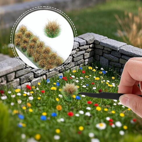 20 Pcs Static Grass Bushy Artificial Simulation Grass Lowland Shrubs Miniature Terrain Bushy Tufts for DIY Sandy Terrain Railway Game Scenery Landscape (Autumn Brown) in Saudi Arabia