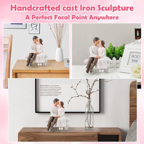 Romantic Couple Figurines in Love, Hand Painted Lover Statues Couple Sculptures to Remember Beautiful Moment - Best Gifts for Valentine's Day, Wedding Anniversary,Weddings - Bench Kissing in Saudi Arabia