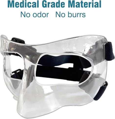 واقي الوجه من Leeuoe للرياضة، واقي الأنف يحمي عظمة الخد والجبهة، قناع درع الوجه قابل للتعديل مع بطانة لكرة السلة/كرة القدم/الكرة اللينة/الصندوق/تجميل الأنف in Kuwait