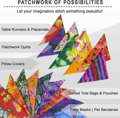 Soimoi 40Pcs 5" x 5" DIY Cotton Fabric Squares, Squares Patchwork, Pre-Cut Quilt Charm Pack, DIY Sewing Quarters Bundle, Quilting Fabric Bundles - Flora Mosaic in Kuwait