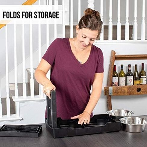 منطقة الحيوانات الأليفة مرتفعة أوعية الكلب مصمم DINER 3 ارتفاع قابلة للتعديل صحن الكلب مرفوع مع 2 أوعية الفولاذ المقاوم للصدأ (7 كوب كل منهما) لكل منهما) in Kuwait