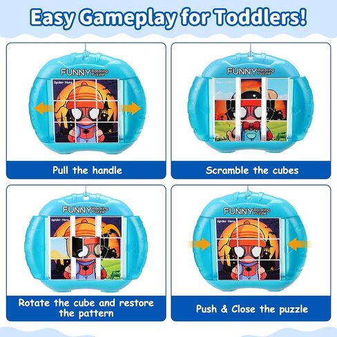 3D Rotating Puzzles for Kids 3 4 5 6 7 8 Year Old, 4 Puzzles in 1, Toddler Toy for Travel, Car, Airplane, Road Trip Activities, Fine Motor Skills, Fidget, Boys & Girls Gifts in Saudi Arabia
