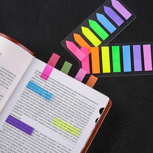 4 Sets Sticky Tabs, Neon Book Tabs, Colored Flag Page Tabs Self Adhesive for Annotating Books, Page Markers, Fluorescent File Index Tabs for Notebooks, Removes Cleanly, 640pcs in Saudi Arabia