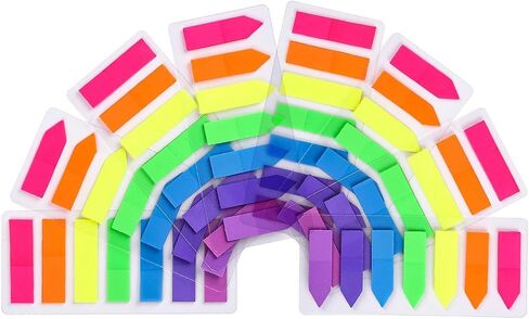 4 Sets Sticky Tabs, Neon Book Tabs, Colored Flag Page Tabs Self Adhesive for Annotating Books, Page Markers, Fluorescent File Index Tabs for Notebooks, Removes Cleanly, 640pcs in Saudi Arabia