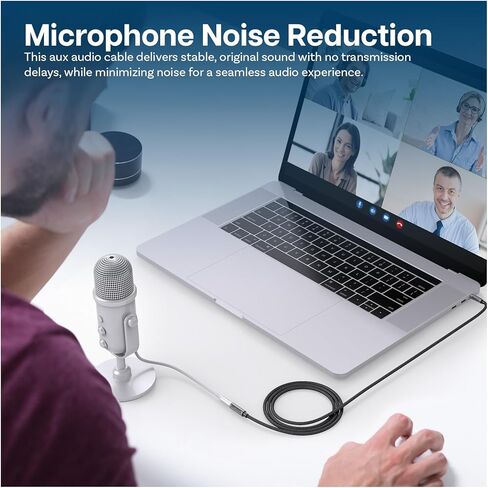 MMOBIEL 3.5mm Audio Male to Male Jack Aux Cable – 4-Pole TRRS Jacks – Aux to Aux Cable – Headphone Extension Cable – Audio and Microphone – Compatible with Headset, Earphone, Phone etc. – 3.3 Foot in Kuwait