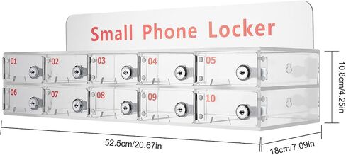 12 Slots Cell Phone Lock Box Wall-Mounted Cell Phone Storage Cabinet Acrylic Material with Door Locks and Keys Cell Phone Holder Classroom Transparent Cell Phone Locker for Office Classroom (12 Slots) in Kuwait