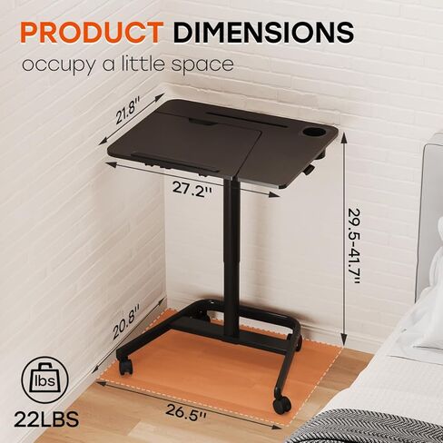 مكتب جوي للمنتقل المتنقل ، طاولة قابلة للتعديل ، طاولة قابلة للتعديل ، 60 درجة ، مكتب كمبيوتر محمول قابلة للإمالة ، مكتب محمول للجلوس مع حامل كأس العجلات لمدرسة أريكة السرير ، ويحمل ما يصل إلى 22 رطلاً ، أبيض in Kuwait