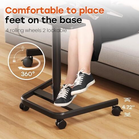 مكتب جوي للمنتقل المتنقل ، طاولة قابلة للتعديل ، طاولة قابلة للتعديل ، 60 درجة ، مكتب كمبيوتر محمول قابلة للإمالة ، مكتب محمول للجلوس مع حامل كأس العجلات لمدرسة أريكة السرير ، ويحمل ما يصل إلى 22 رطلاً ، أبيض in Kuwait