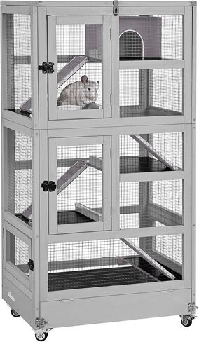 Aivituvin Ferret Cage Large Chinchilla Cage Rat Habitat 5 Levels for Chinchilla,Lizard,Squirrel, Chameleon,Gerbil and Other Small Animal,Prevent Escape in Kuwait