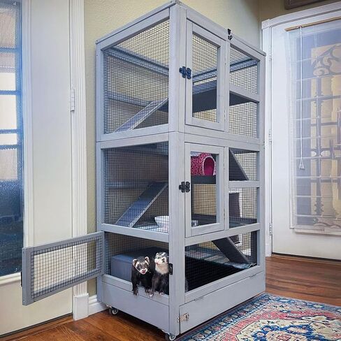 Aivituvin Ferret Cage Large Chinchilla Cage Rat Habitat 5 Levels for Chinchilla,Lizard,Squirrel, Chameleon,Gerbil and Other Small Animal,Prevent Escape in Kuwait