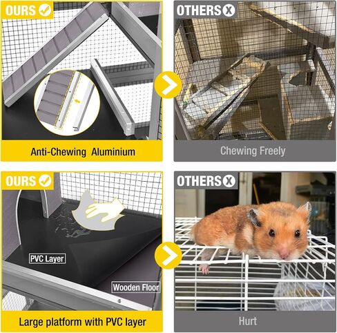 Aivituvin Ferret Cage Large Chinchilla Cage Rat Habitat 5 Levels for Chinchilla,Lizard,Squirrel, Chameleon,Gerbil and Other Small Animal,Prevent Escape in Kuwait