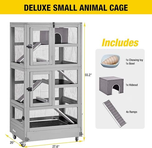 Aivituvin Ferret Cage Large Chinchilla Cage Rat Habitat 5 Levels for Chinchilla,Lizard,Squirrel, Chameleon,Gerbil and Other Small Animal,Prevent Escape in Kuwait