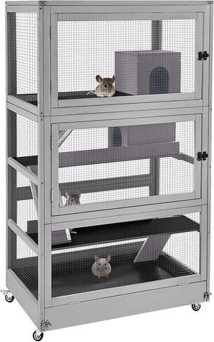 Aivituvin Ferret Cage Large Chinchilla Cage Rat Habitat 5 Levels for Chinchilla,Lizard,Squirrel, Chameleon,Gerbil and Other Small Animal,Prevent Escape in Kuwait