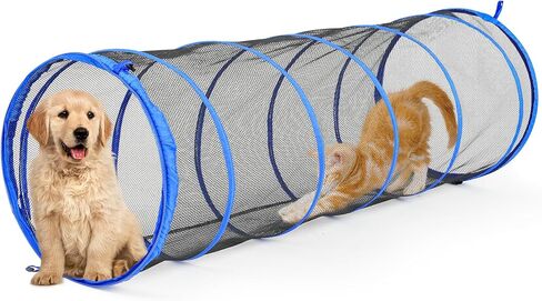 Cat Straigh Tunnels, Foldable Cat Tubes Easy to Connect with Zipper DIY in Multiple Ways,Pet Toys for Cats, Rabbit, Puppy (Grey) in Kuwait